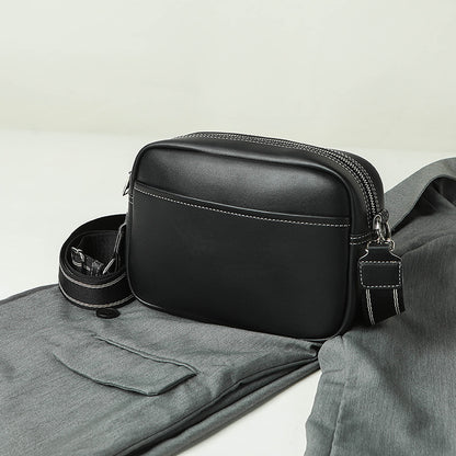 Sac à bandoulière simple et large de grande capacité, couleur unie 