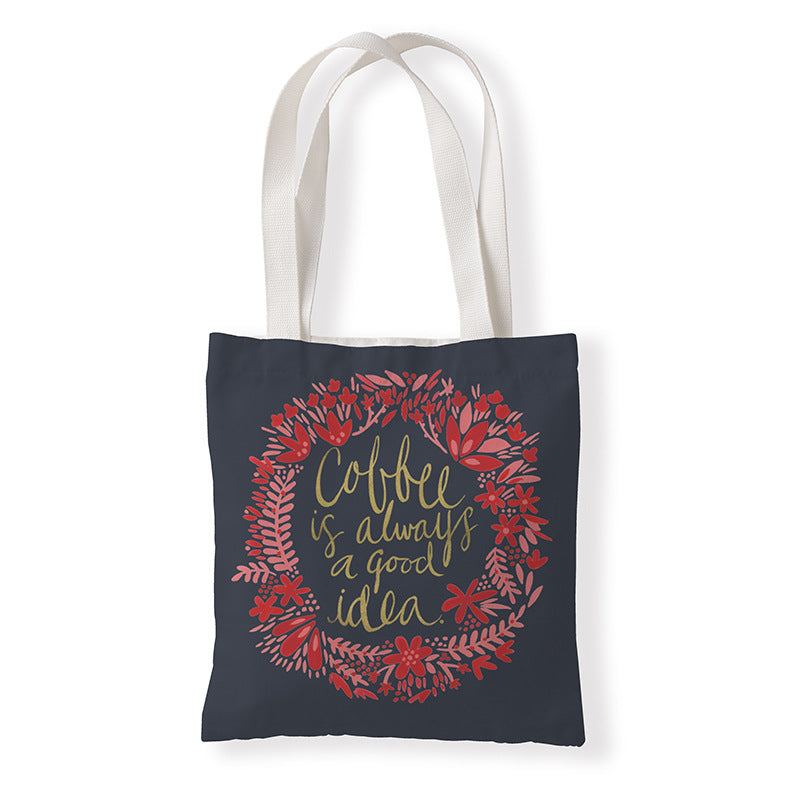 Women Fashion Horror Graphic Printed Canvas Tote Bag