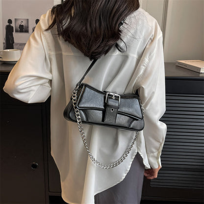 Sac à main tendance à chaîne de couleur unie pour femme 