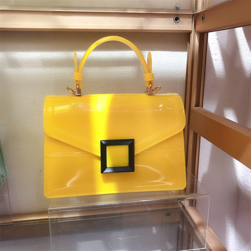 Jelly Bag Transparent PVC Women Gradient Color Small Square Bag