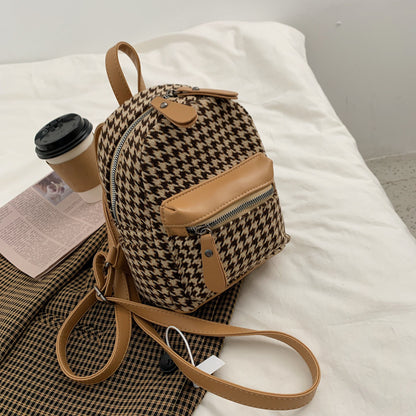 Women Fashion Box Zipper Large Capacity Backpack