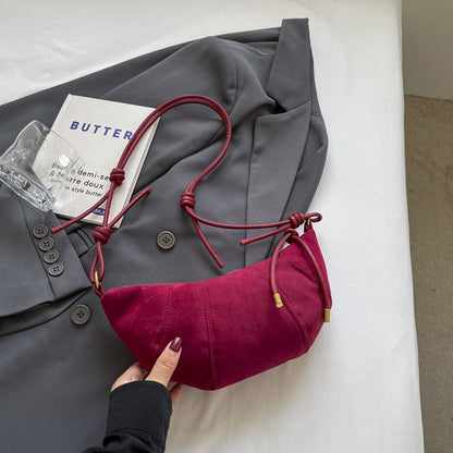 Sac à bandoulière rétro givré en forme de boulette pour femme, automne et hiver 