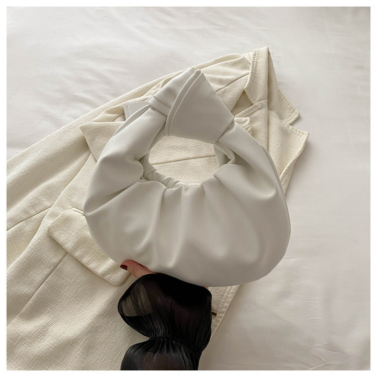 Sac à main plissé simple et tendance pour femme, couleur unie 