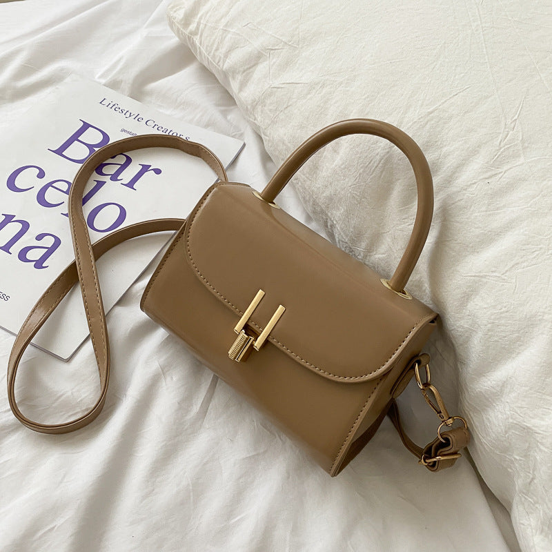 Sac à bandoulière carré en PU pour femme, couleur unie, tendance 