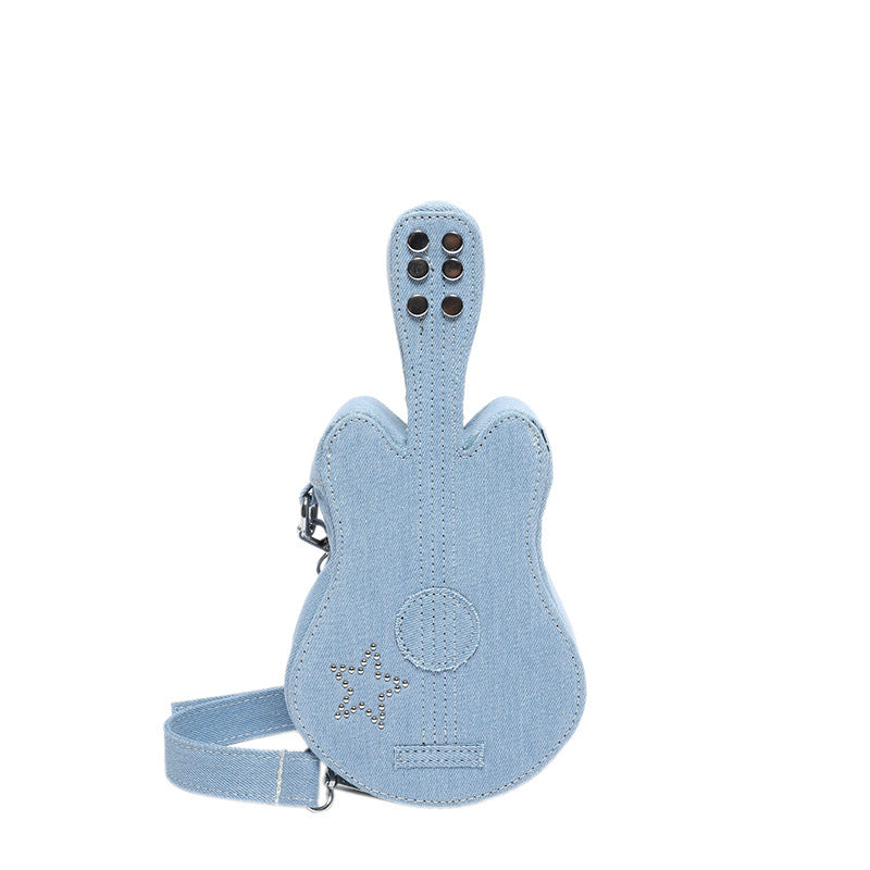 Sac à bandoulière en denim pour guitare, style créatif 