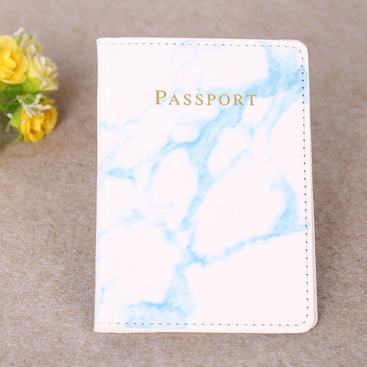 Fashion Passport Cover PU Marble Style Travel ID Credit Card Passport Holder Purse Bag