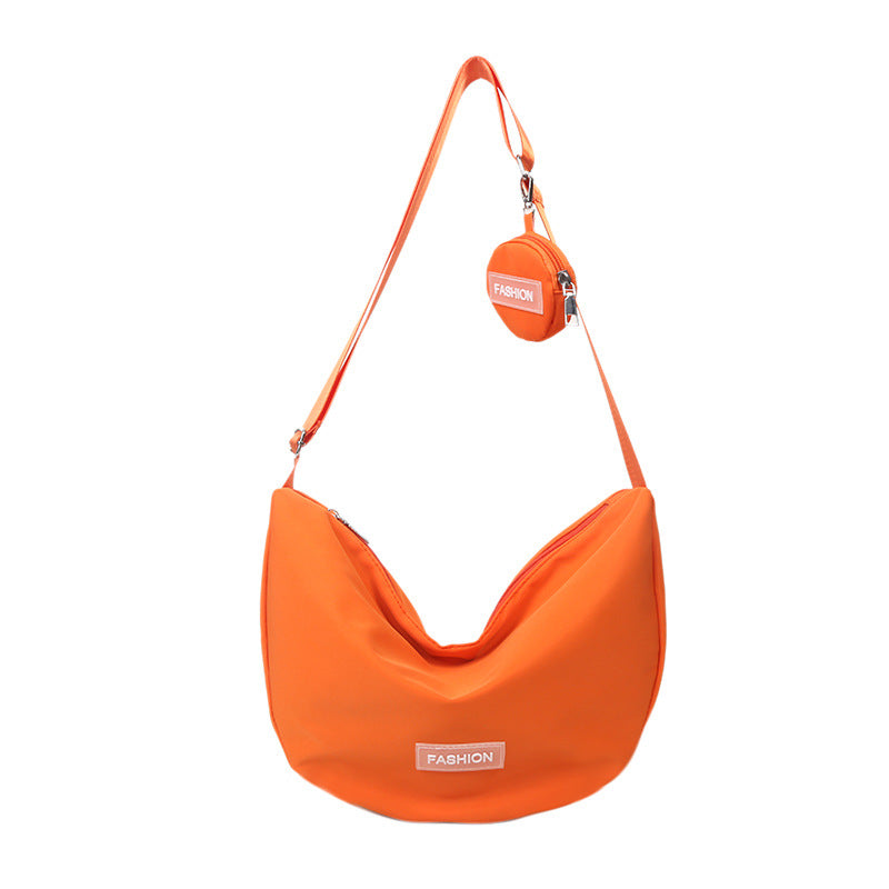 Sac à bandoulière en tissu Oxford à fermeture éclair pour femme, style décontracté et tendance, grande capacité 