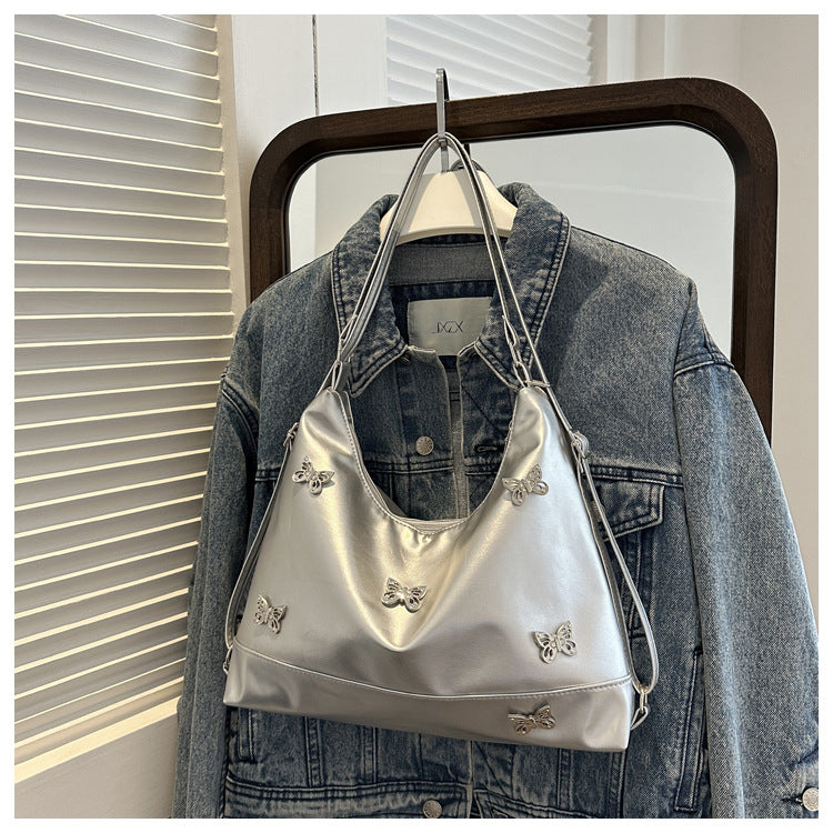 Women Fashionable Large-Appearance Butterfly PU Tote Bag