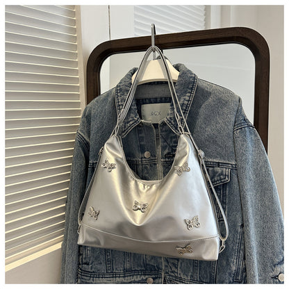 Women Fashionable Large-Appearance Butterfly PU Tote Bag