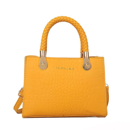 Sac à main à bandoulière tendance de grande capacité, couleur unie, imprimé pierre 