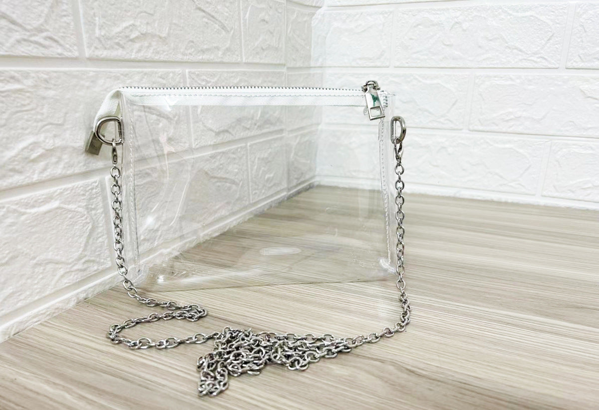 Sac à bandoulière carré transparent à chaîne pour femme, mode été 