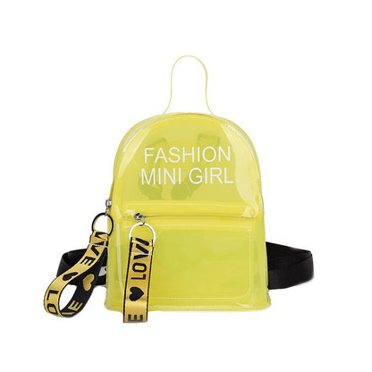 Women Fashion Jelly Letter Clear PVC Backpack