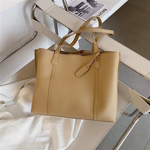 Women Casual Design Solid Color Large Capacity Shoulder Tote Bag