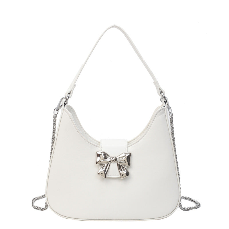 Sac à bandoulière tendance pour femme avec nœud et poignée en chaîne 