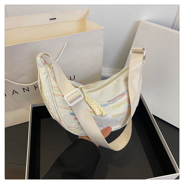 Women Casual Fashion Nylon Zipper Crossbody Chest Bag