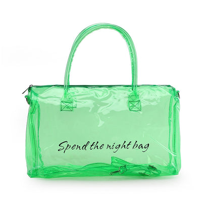 Fashion Transparent Candy Color Large Capacity Portable Travelling Plastic Bag