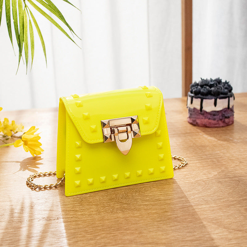 Women Fashion Rivet Chain Messenger Mini Bag