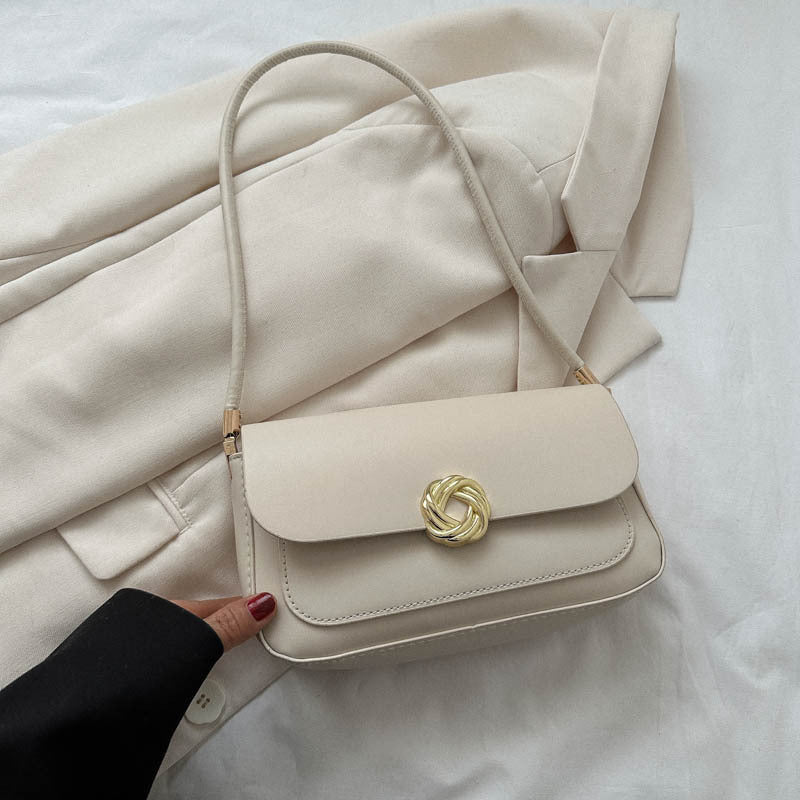 Sac à bandoulière carré décontracté vintage en PU pour femme avec boucle en métal 