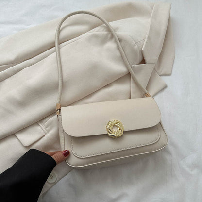 Sac à bandoulière carré décontracté vintage en PU pour femme avec boucle en métal 