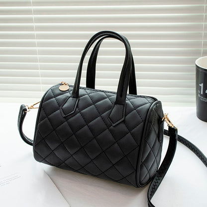 Fashion Simple Solid Color Cylinder Handbag