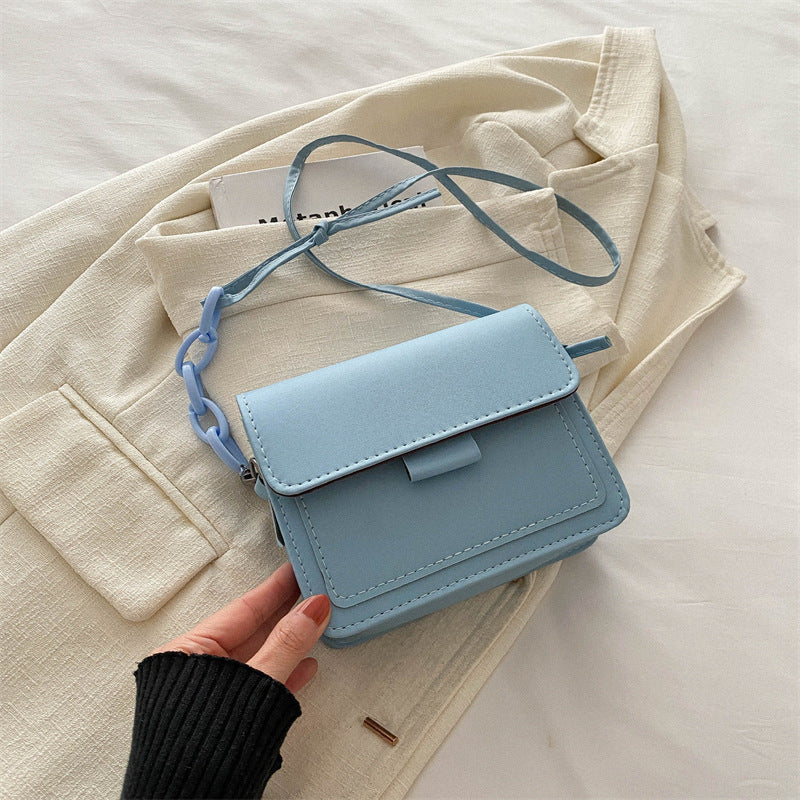 Women Simple Fashion Solid Color Square Crossbody Bag