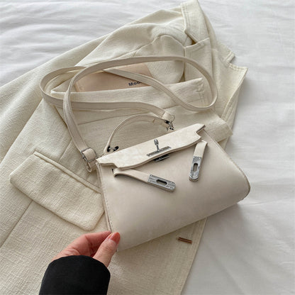 Sac à bandoulière carré en PU pour femme, simple et tendance, avec rabat et fermeture éclair 