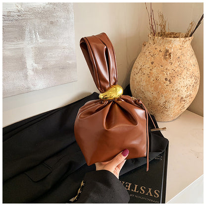 Sac seau plissé rétro créatif 