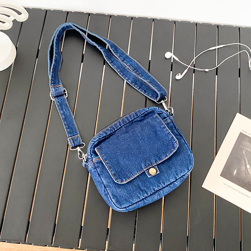 Simple Casual Flip Denim Shoulder Bag
