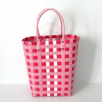 Sac fourre-tout décontracté tissé à carreaux pour femme, grande capacité 