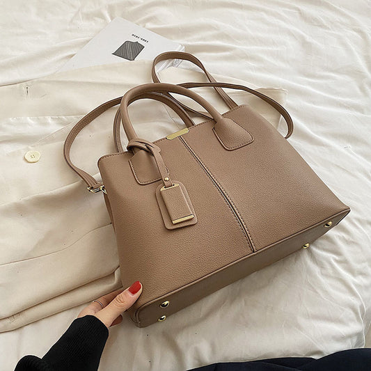 Sac à main décontracté de grande capacité pour femme, couleur unie 