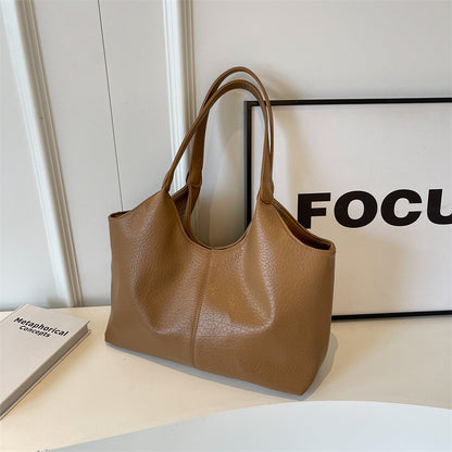 Women Casual Simple Solid Color Large Capacity Tote Bag