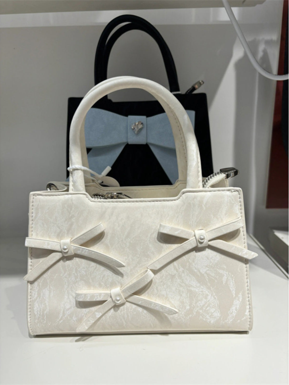 Women Fashion Bow Square Hand Shoulder Bag