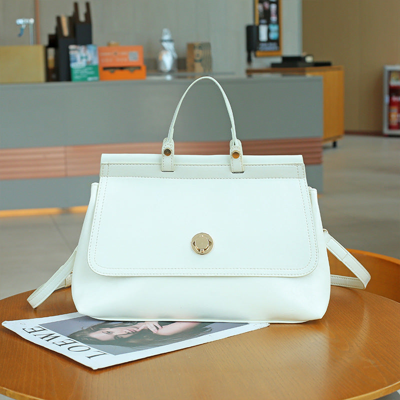 Sac à main rétro simple et solide pour femme, grande capacité, avec poignée en PU 