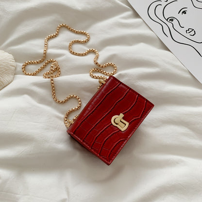 Sac à bandoulière en PU pour femme, motif crocodile vintage, avec boucle à rabat 