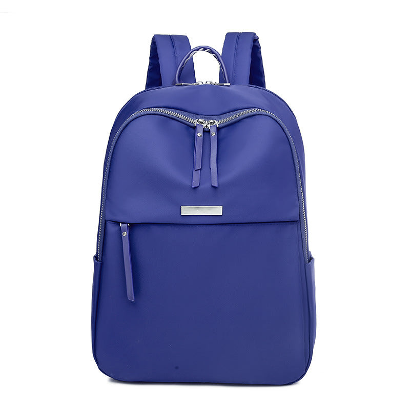 Women Casual Zipper Design Solid Color Large Capacity Backpack