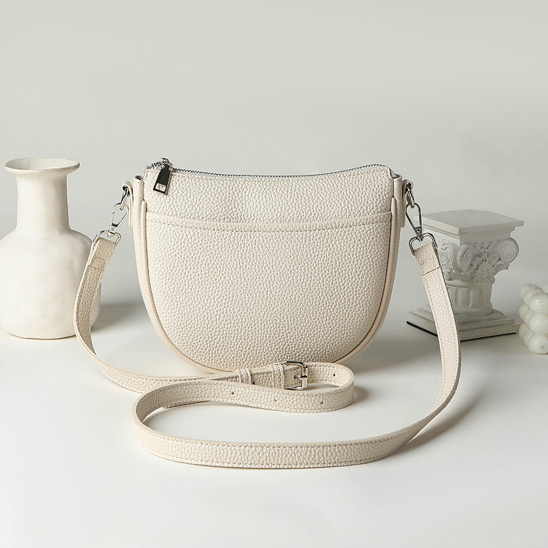 Women Fashion Casual Solid Color Zipper Crossbody Bag