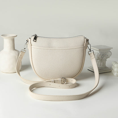 Women Fashion Casual Solid Color Zipper Crossbody Bag