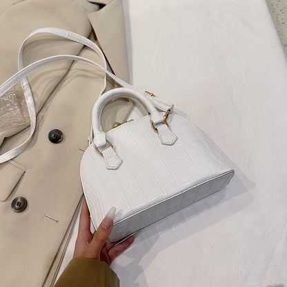 Women Fashionable Simple Zipper Crossbody Shell Bag