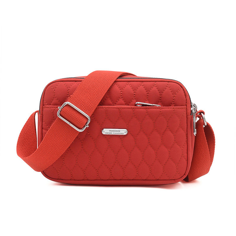Sac bandoulière matelassé de couleur unie pour femme, style décontracté, avec coutures apparentes 