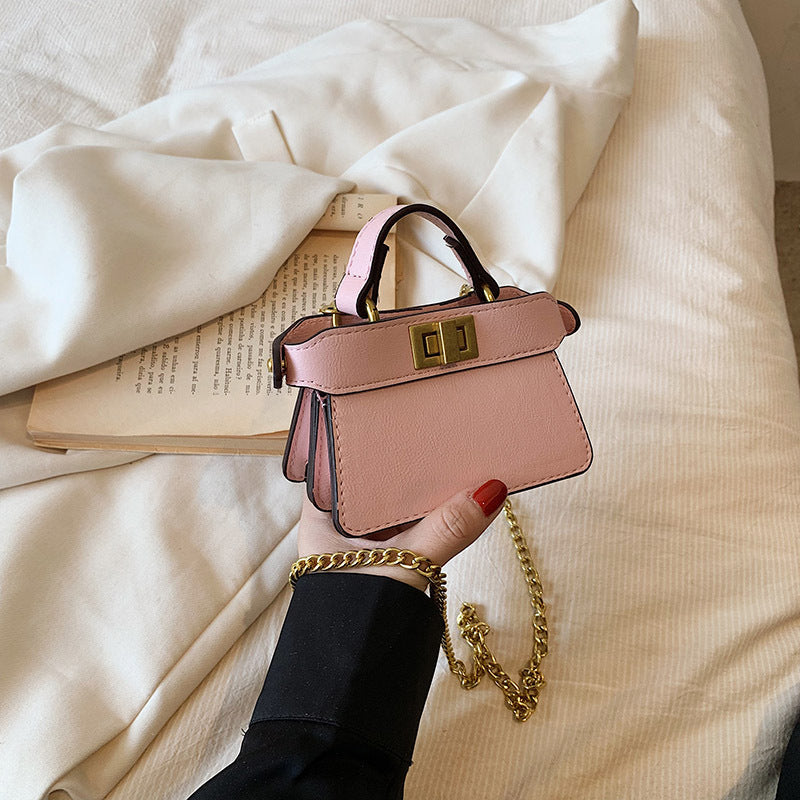 Women Fashion Buckle Square Chain Mini Crossbody Bag