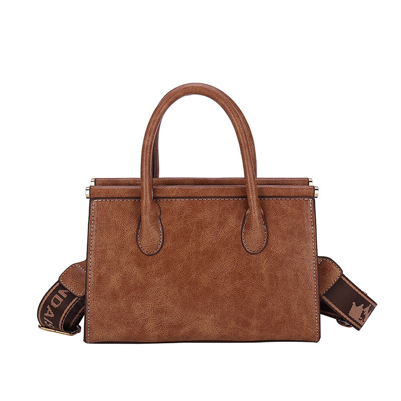 Women Vintage Oily Leather Large-Capacity Handbag