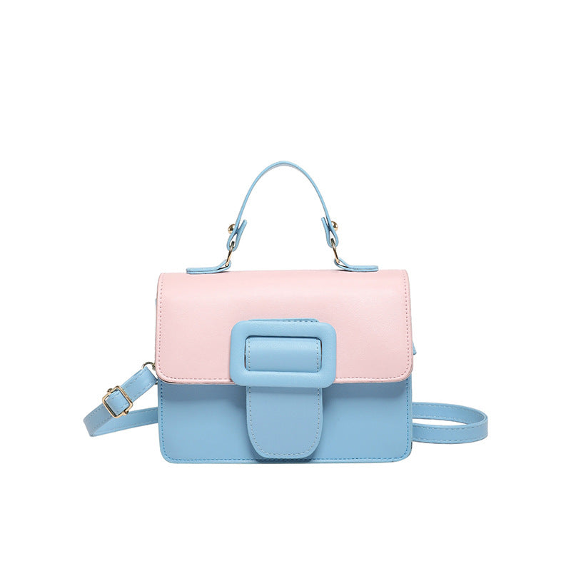 Sac à bandoulière carré à rabat contrasté tendance 