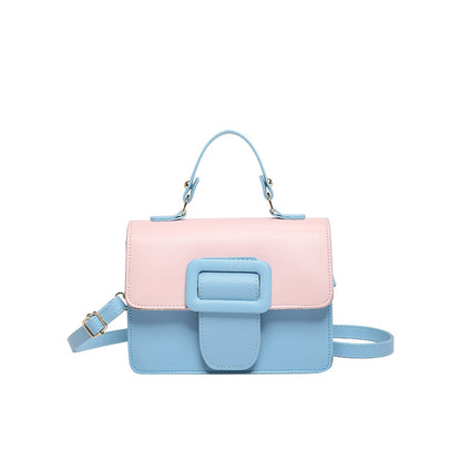 Sac à bandoulière carré à rabat contrasté tendance 