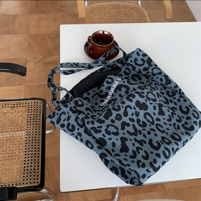 Women Leopard Print Large Capacity Tote Shopping Bag