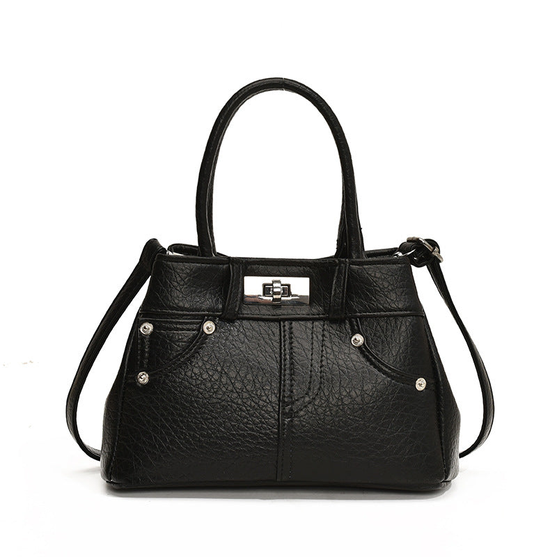 Sac à main plissé simple et tendance pour femme, couleur unie 