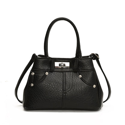 Sac à main plissé simple et tendance pour femme, couleur unie 