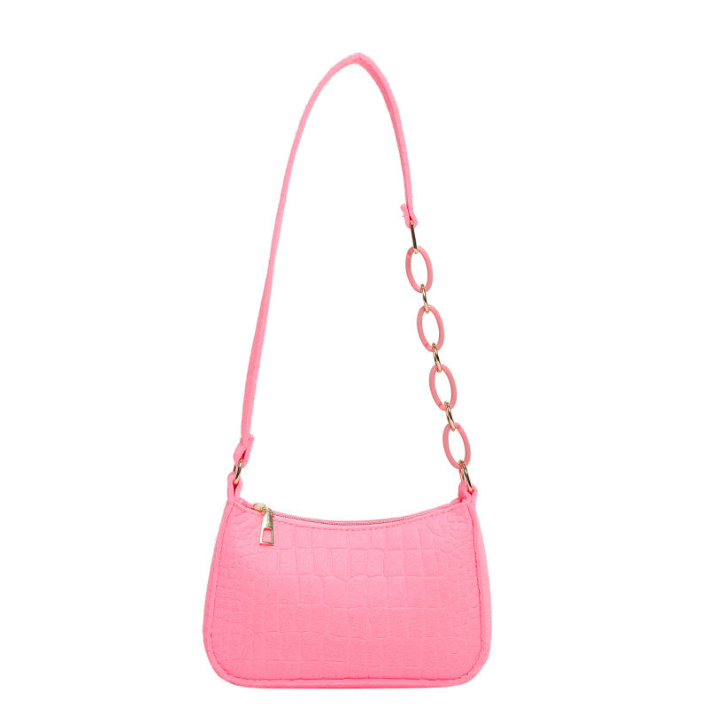 Sac à bandoulière simple et tendance de couleur unie 