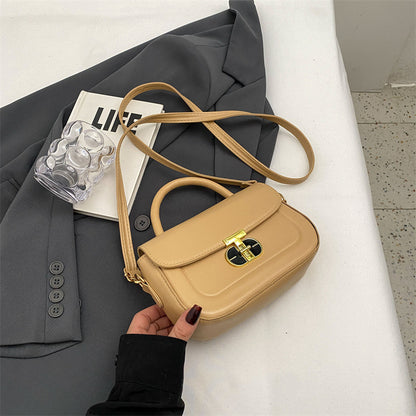 Women Fashionable Simple Square Flap Lock Crossbody Bag