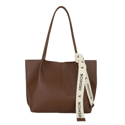 Women Casual Simple Solid Color Large Capacity Tote Bag