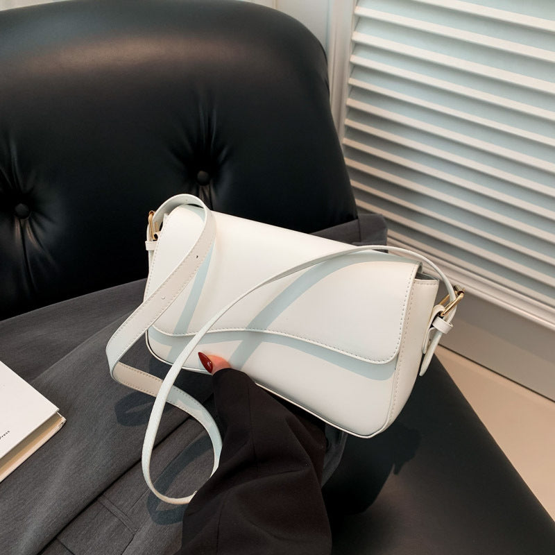 Sac à bandoulière carré à rabat en PU pour femme, couleur unie, tendance 